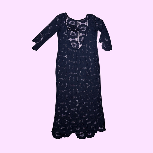 Navy Lace Overdress