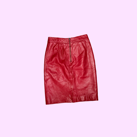 Alannah Hill Red Leather Skirt
