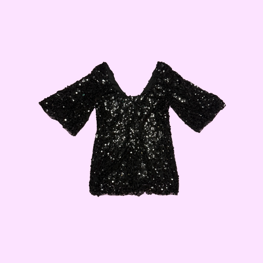 Black Sequin Mini Dress