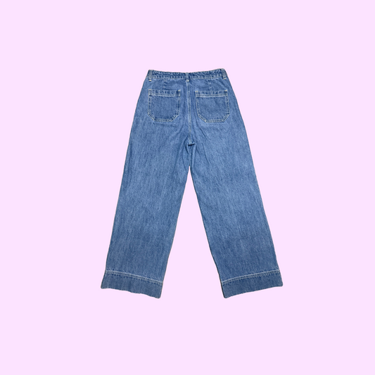 70s Style Patch Pocket Jeans