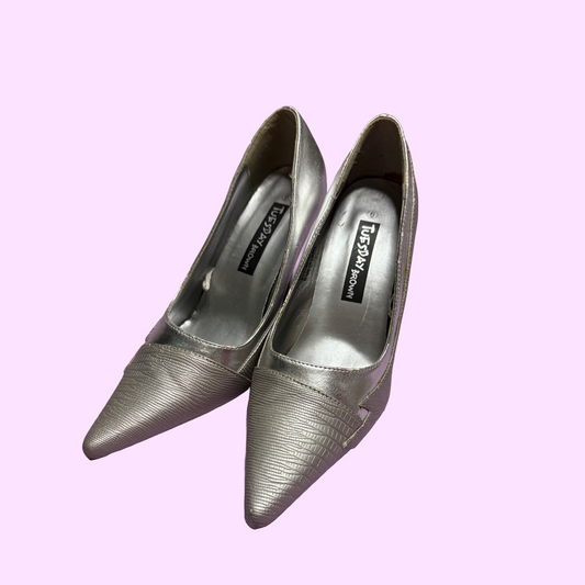 Tuesday Brown Silver Heels