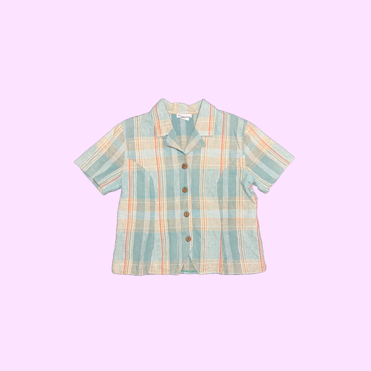 Classic Impressions Blue Plaid Vintage Shirt