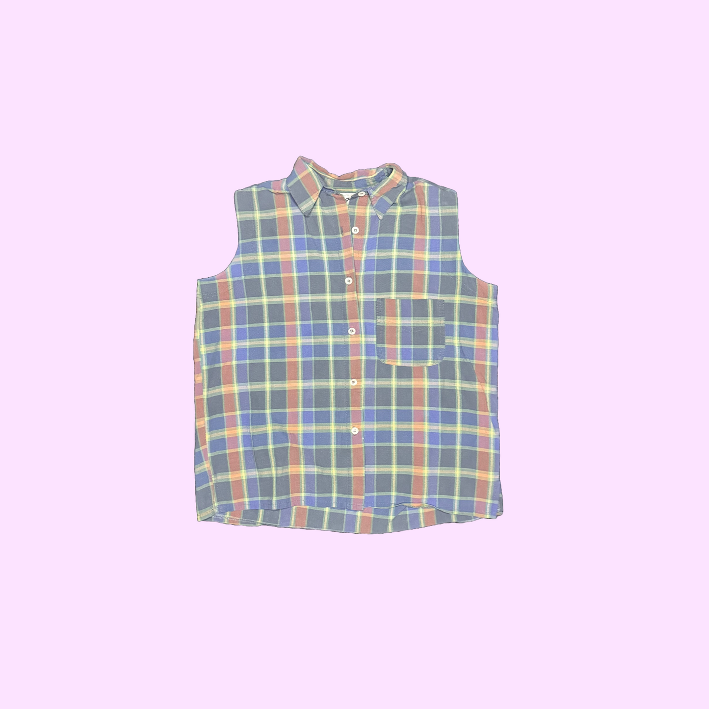 Max Vintage Plaid Sleeveless Shirt