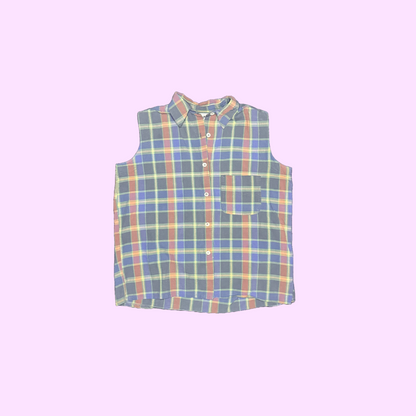 Max Vintage Plaid Sleeveless Shirt