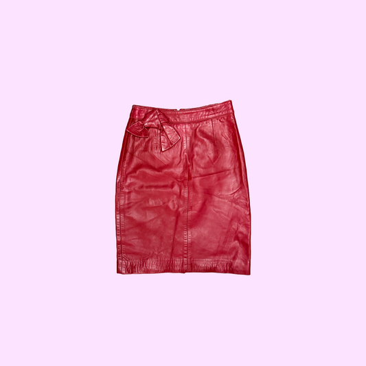 Alannah Hill Red Leather Skirt