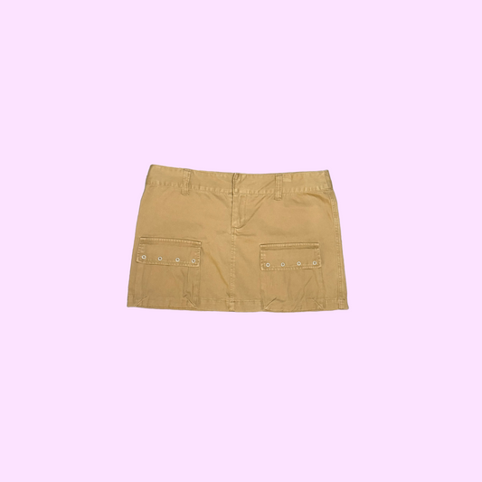 Ghanda Camel Cargo Mini Skirt