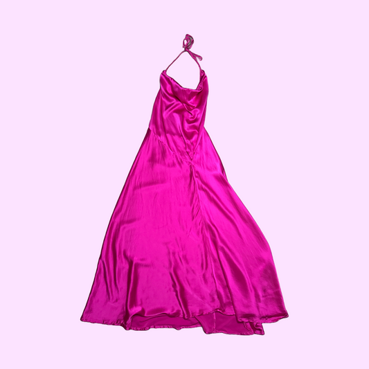 Pink Silk Satin Cocktail Dress
