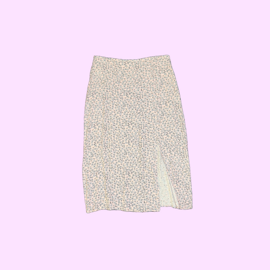 Jorge Pink Floral Midi Skirt with Split