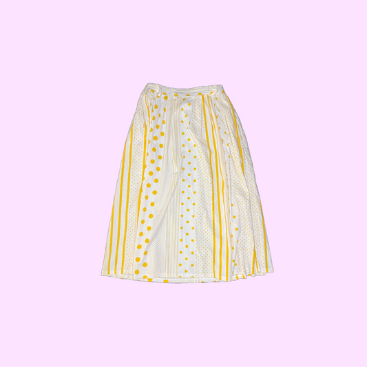 Vintage Yellow and White Skirt