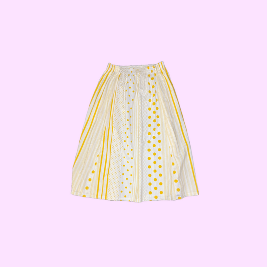 Vintage Yellow and White Skirt