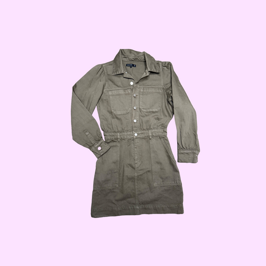 Decjuba Khaki Denim Mini Dress