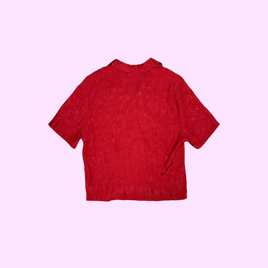 Vintage Red Embroidered Shirt
